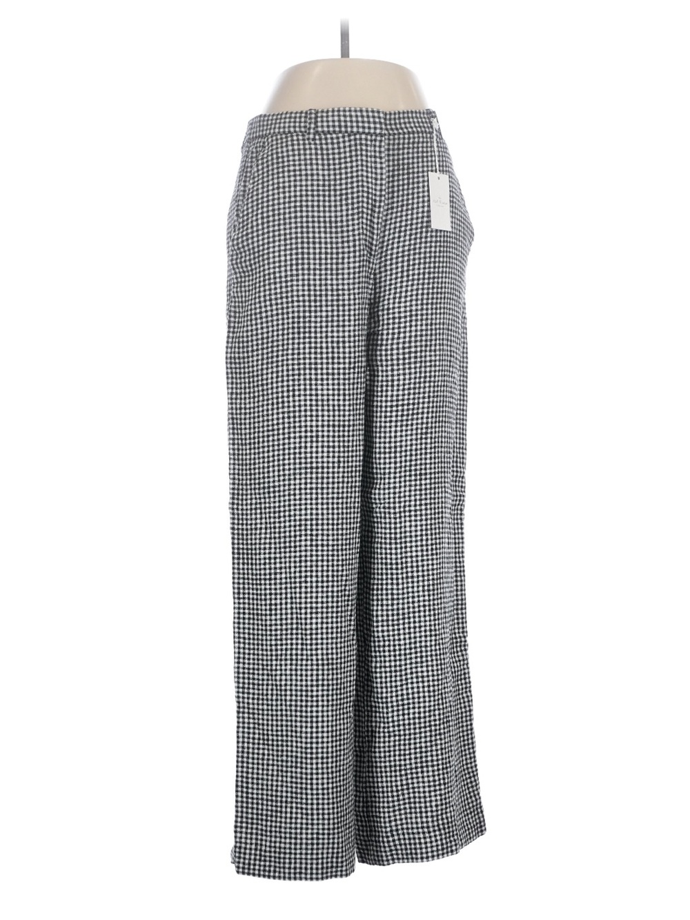 Abercrombie & Fitch Black and White Gingham Wide-Leg Pants